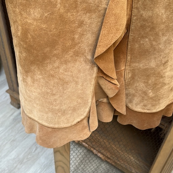 Vintage Margaret Godfrey Ruffled Leather Long Jacket - Picture 7 of 12